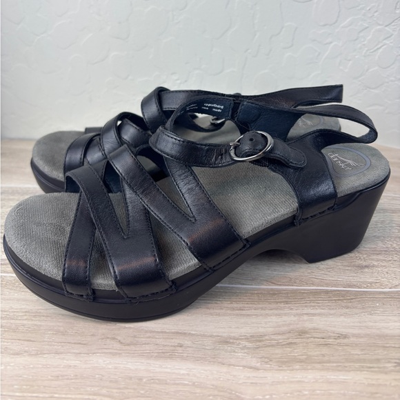 Dansko Black Strappy  Heel Sandals Size 36 leather - Picture 5 of 8